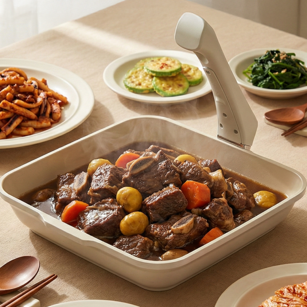 Monacook – 萬能方形陶瓷不沾鍋3件套裝26cm (米白色) | 韓國製可拆式手柄鍋