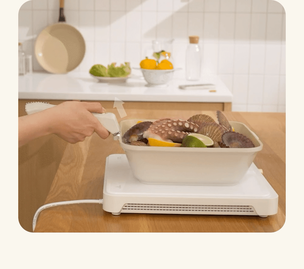 Monacook – 萬能方形陶瓷不沾鍋3件套裝26cm (米白色) | 韓國製可拆式手柄鍋